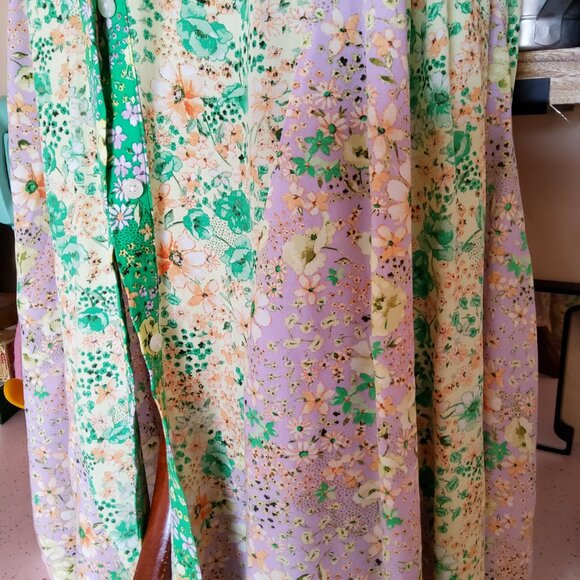 LOFT Maxi Dress Epitome of Spring Colorful Garden Size M Viscose - Picture 2 of 8